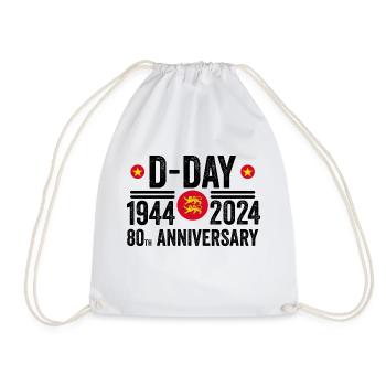 Normandy D-Day 80th Anniversary 1944 2024 - Drawstring Bag - white - Front