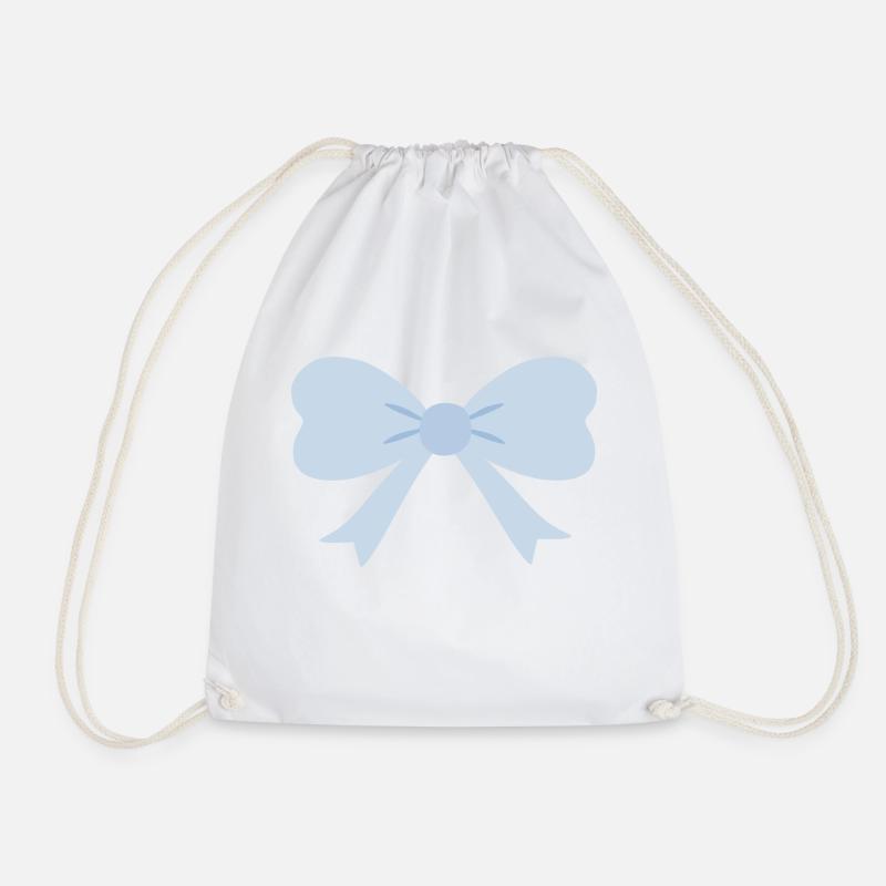 Chubby Bow - Drawstring Bag - white