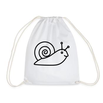 Snail - Drawstring Bag - white - Front