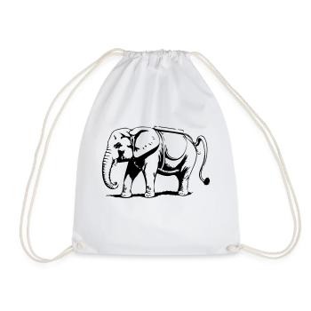 Elefant - Turnbeutel - Weiß - Vorne