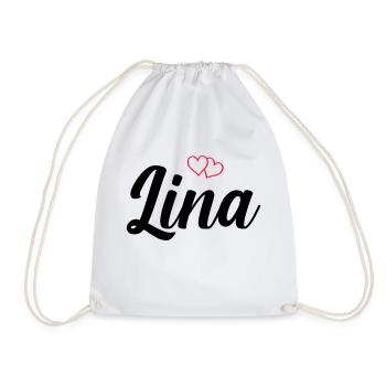 lina name - Turnbeutel - Weiß - Vorne
