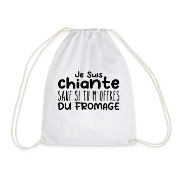 Femme qui adore : Fromage. Design Drôle Humour - Sac de sport léger - blanc - Devant