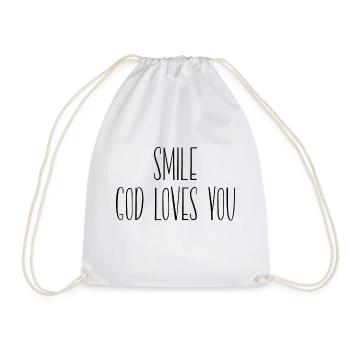 smile god loves you - Turnbeutel - Weiß - Vorne