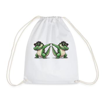 Crocodile Bande dessinée Dabbing 2 - Sac de sport léger - blanc - Devant
