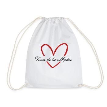 Red Heart Glitter Bride Team - Drawstring Bag - white - Front
