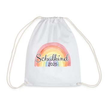 Schulkind Regenbogen bunt - Turnbeutel - Weiß - Vorne