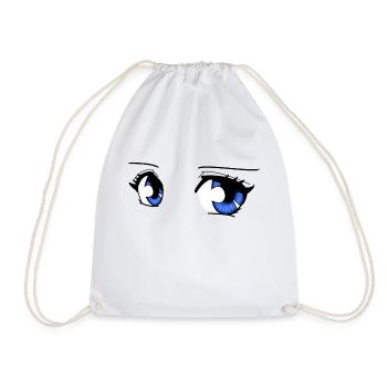 manga eyes - Drawstring Bag - white - Front