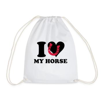 I love my horse - Ich liebe mein Pferd - Turnbeutel - Weiß - Vorne