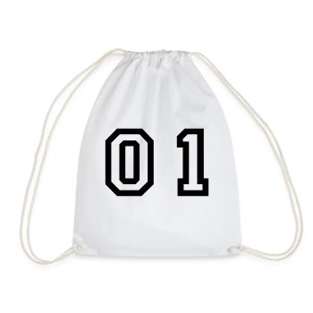 Nummer - 01 - zero one - Turnbeutel - Weiß - Vorne