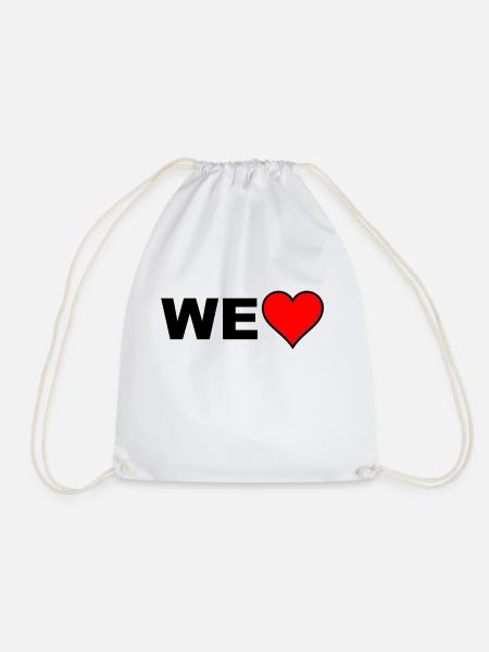 We Love (Arial) - Turnbeutel - Weiß