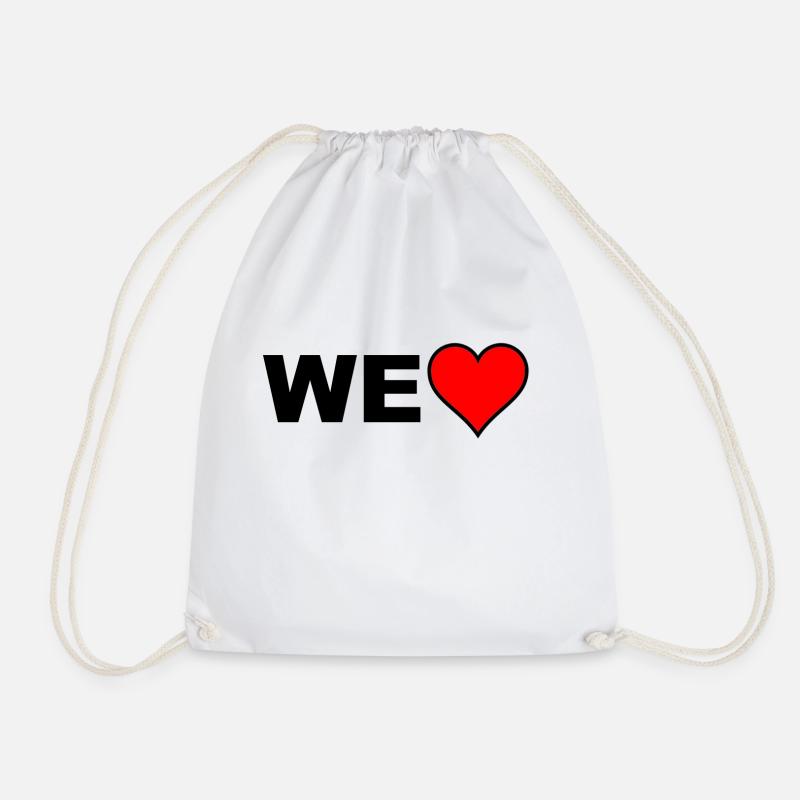 We Love (Arial) - Turnbeutel - Weiß