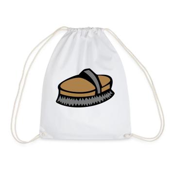 horse brush - Drawstring Bag - white - Front