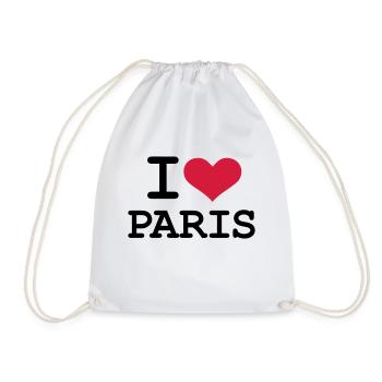 I - love - Paris - Drawstring Bag - white - Front