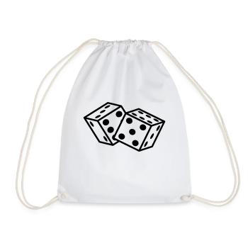 wuerfel_1c - Drawstring Bag - white - Front