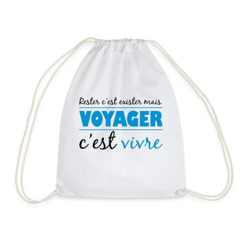 Voyager c'est vivre - Sac de sport léger - blanc - Devant