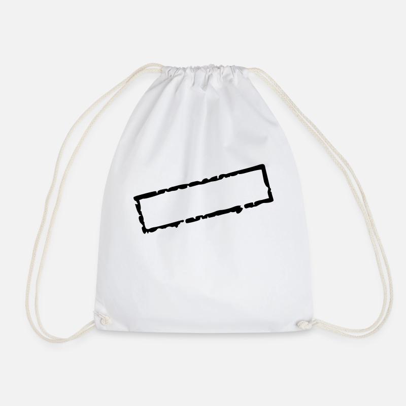 stamp_I_vec_1 en - Drawstring Bag - white