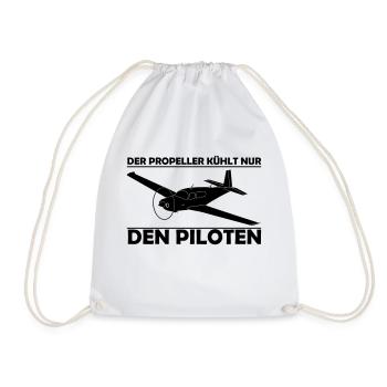Mooney Motorflugzeug Geschenk - Turnbeutel - Weiß - Vorne
