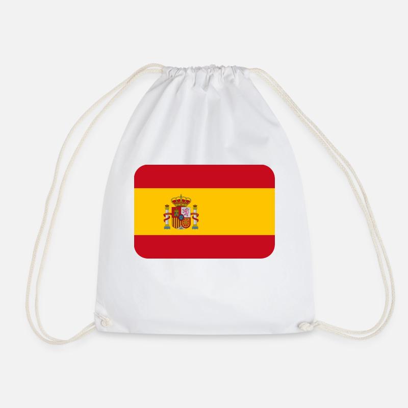 SPAIN FLAG round corner 400 dpi - Drawstring Bag - white
