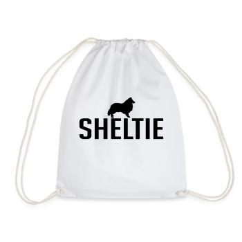 SHELTIE Dogs Dogs Dog Wilsigns - Drawstring Bag - white - Front
