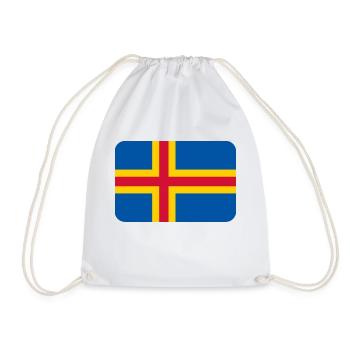 ALAND FLAG round corner 400 dpi - Turnbeutel - Weiß - Vorne