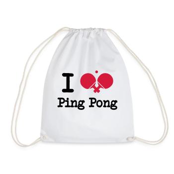I love ping pong - Turnbeutel - Weiß - Vorne