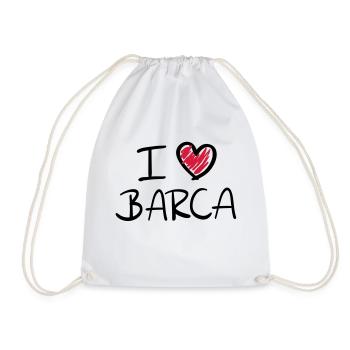i_love_barca__f2 - Drawstring Bag - white - Front