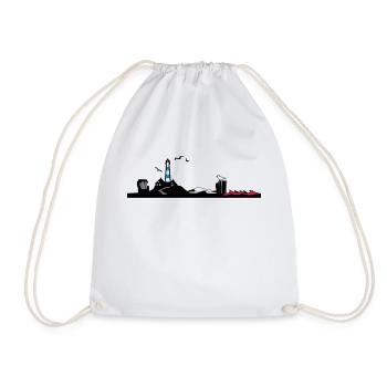 North Sea Silhouette - Drawstring Bag - white - Front