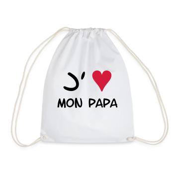 J'aime mon papa! - Drawstring Bag - white - Front