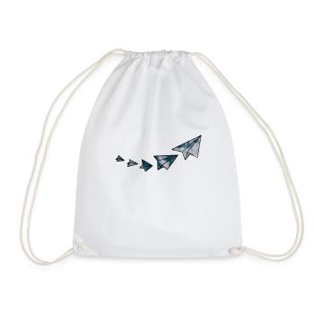 avion en papier - Sac de sport léger - blanc - Devant