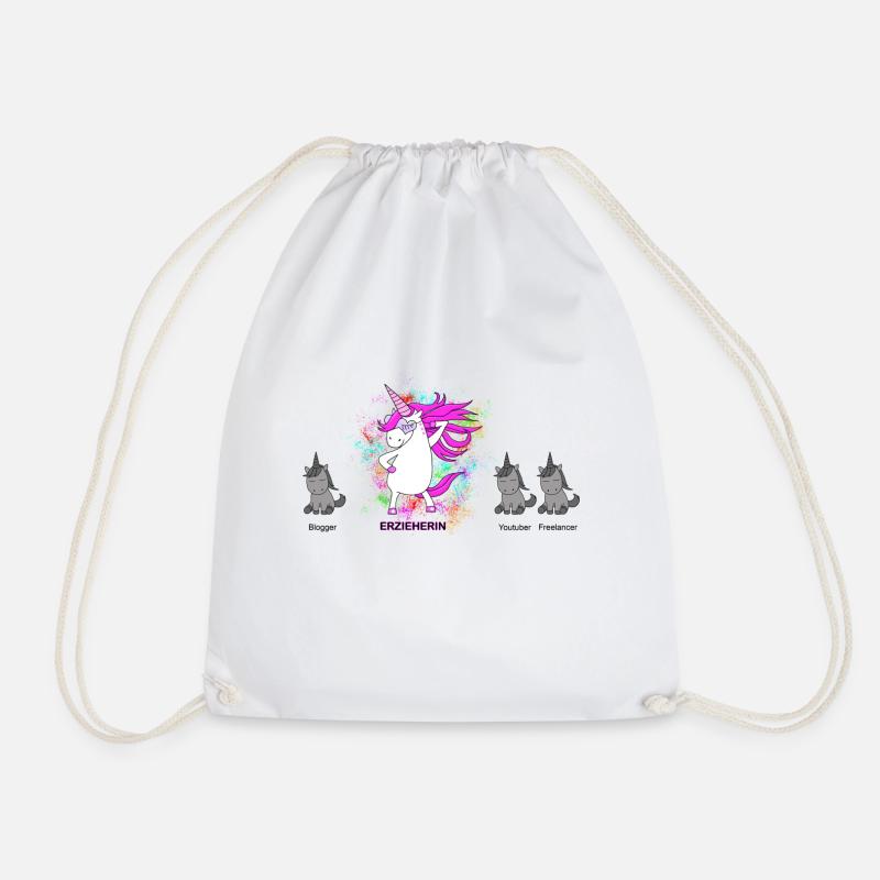 Erzieherin Beruf Einhorn - Turnbeutel - Weiß