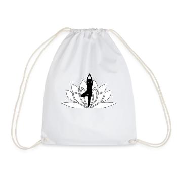 Namaste lotus flower / gift idea - Drawstring Bag - white - Front