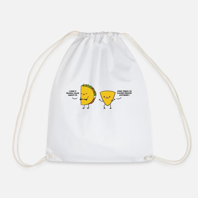 taco pun - Drawstring Bag - white