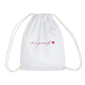 love yourself - Drawstring Bag - white - Front