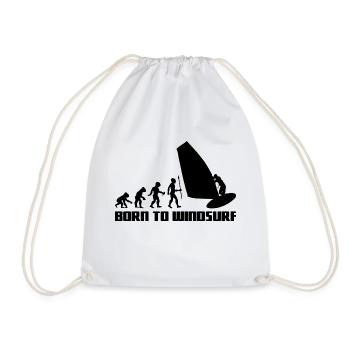 Windsurfer Evolution Windsurfing Wind Surfing Surfer - Drawstring Bag - white - Front