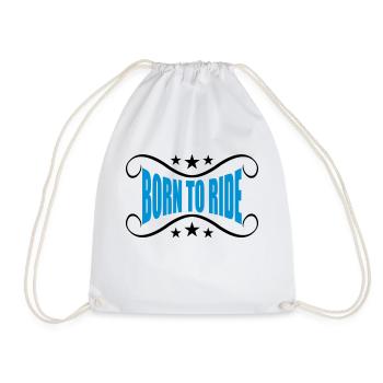 bannière née pour monter à moto - Sac de sport léger - blanc - Devant