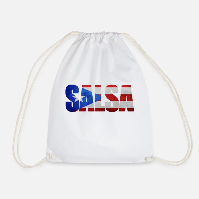 # Salsa Puerto Rico - Drawstring Bag - white