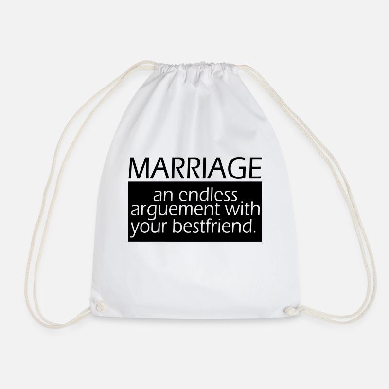 Marriage - Drawstring Bag - white