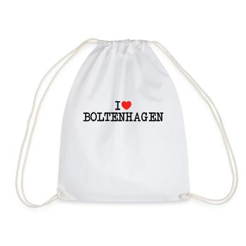 I love Boltenhagen Ostsee Badeurlaub Geschenk - Turnbeutel - Weiß - Vorne