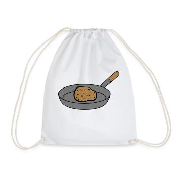 pan fried potato potato eat delicious cook k - Drawstring Bag - white - Front