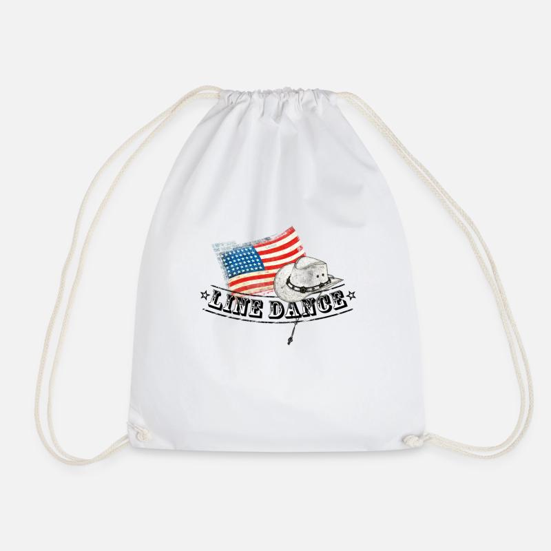 line dance - Drawstring Bag - white