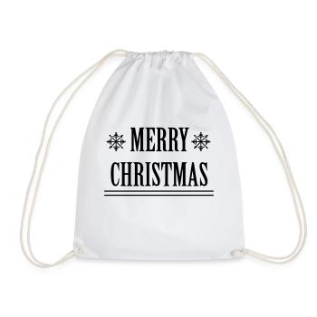 Frohe Weihnachten Weihnachtsgeschenk Santa xmas - Turnbeutel - Weiß - Vorne