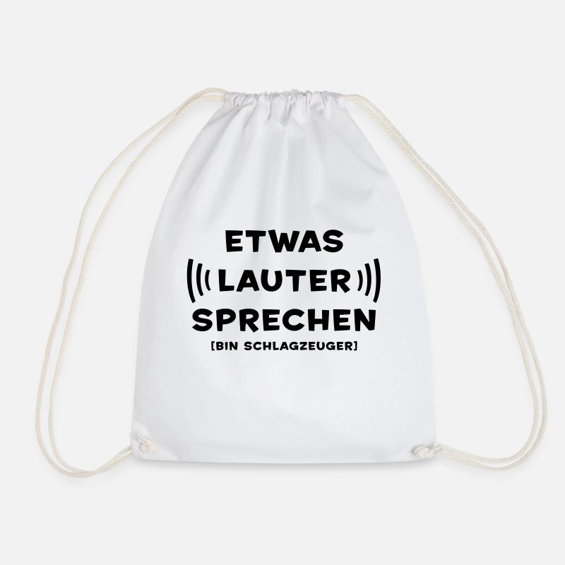 Etwas lauter sprechen - Schlagzeuger - Turnbeutel - Weiß