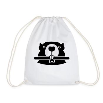 Beaver - Drawstring Bag - white - Front