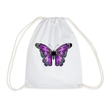 butterfly - Drawstring Bag - white - Front