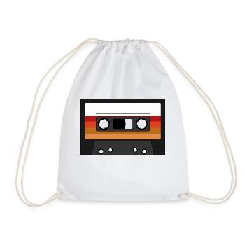 Music Cassette Audio Cassette Radio Music Retro - Drawstring Bag - white - Front
