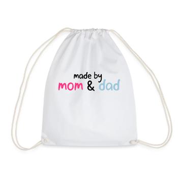 made by mom & dad - Drawstring Bag - white - Front