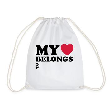 My heart belongs to - Drawstring Bag - white - Front
