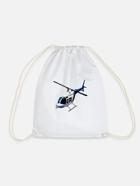 helicopter - Drawstring Bag - white