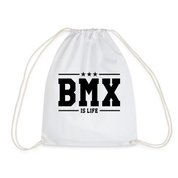 [ BMX is life ] - Drawstring Bag - white - Front