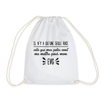 There is only one race - Drawstring Bag - white - Front
